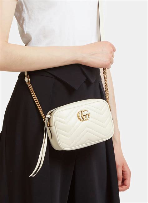 gucci white gg marmont shoulder bag|gucci gg matelassé small bag.